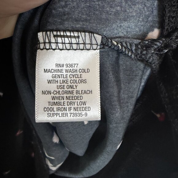 Liz Claiborne Velvet Top Black Floral Stretch Relaxed Party Office Dressy XXL - Picture 10 of 12